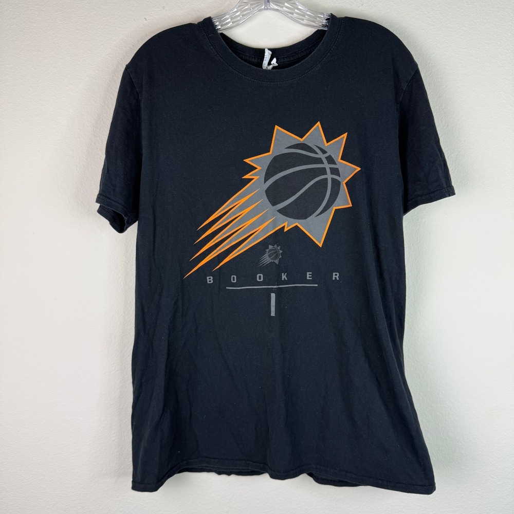 Gildan T-Shirt Mens L Devin Booker Phoenix Suns Graphic Black Cotton Tee NBA